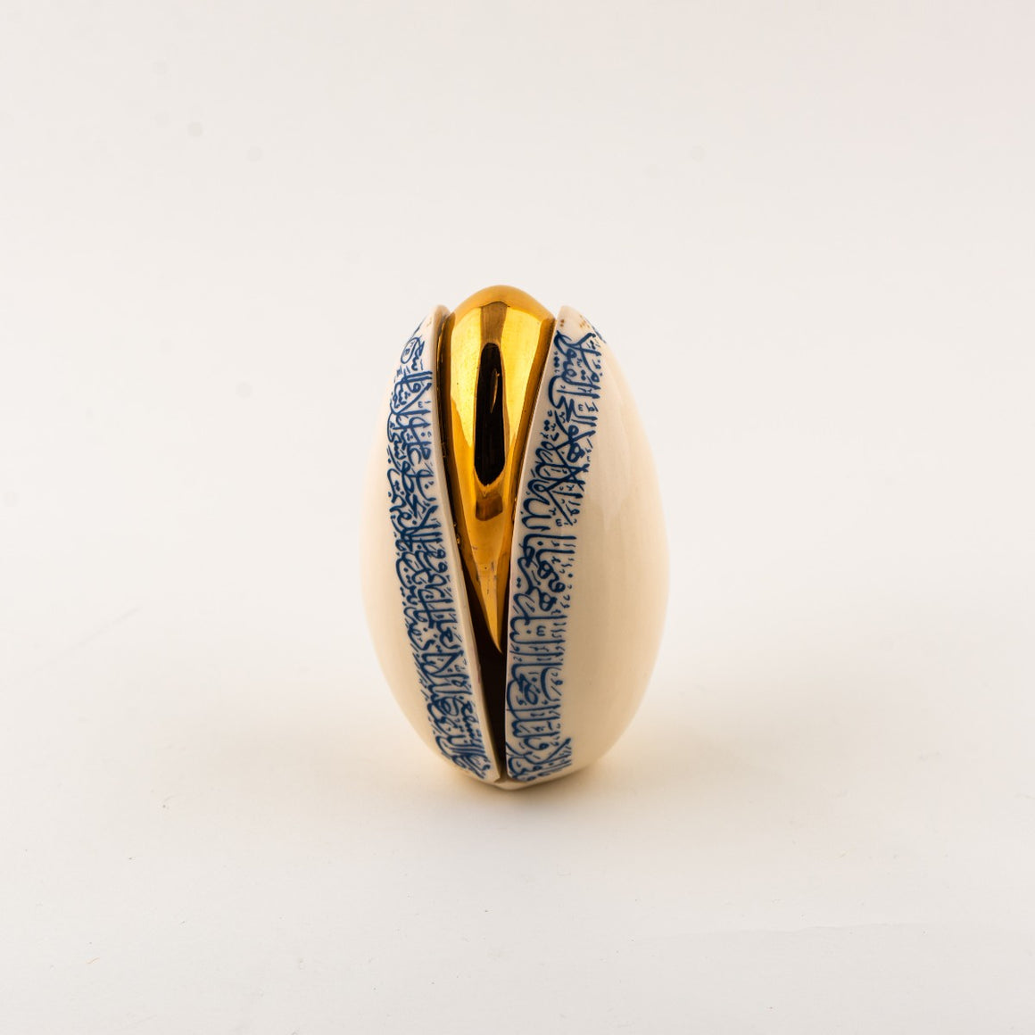 Gold Pistachio with White Shell with script