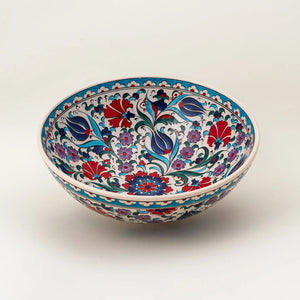 Bowl - White, Red & Blue Floral