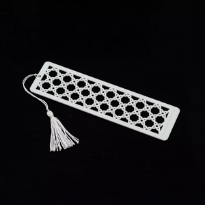 White Bookmark - Masharabiya Pattern #2