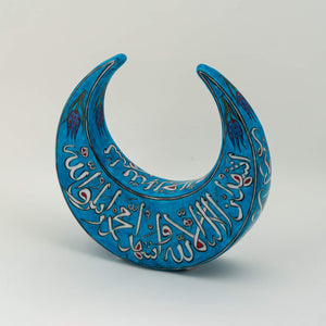 Quartz Hilal Moon Figure With Calligraphy - Turquoise