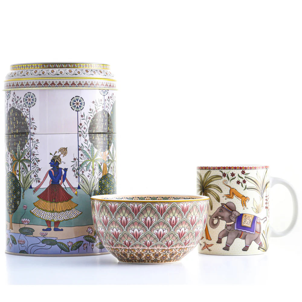 Tin Box With Mug & Bowl-Jangala