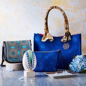 Moroccan Pattern Crossbody Bori Bag - Blue & Yellow