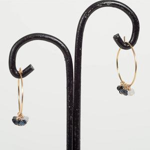 Gold Hoop Earrings - Sapphire