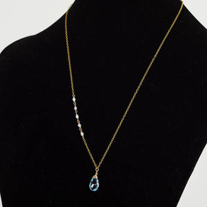 London Blue Topaz with Pearls Pendant Necklace