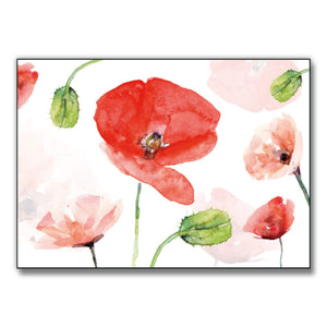 Note Card - Red Watercolour Poppies