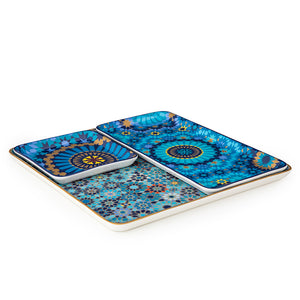 Set of 4 Plates - Moucharabieh Blue