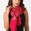 Paisley Embroidered Shawl-Ruby