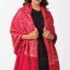 Paisley Embroidered Shawl-Ruby