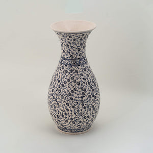 Large Vase - Blue & White Swirls