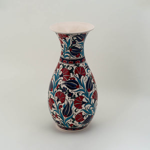 Large Vase - Red & Blue Tulips