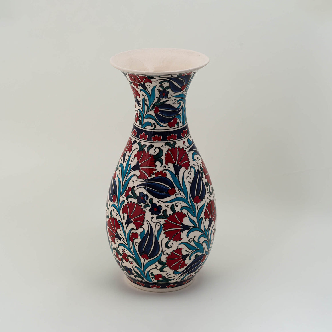 Large Vase - Red & Blue Tulips