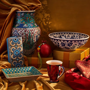 Bowl - White, Red & Blue Floral