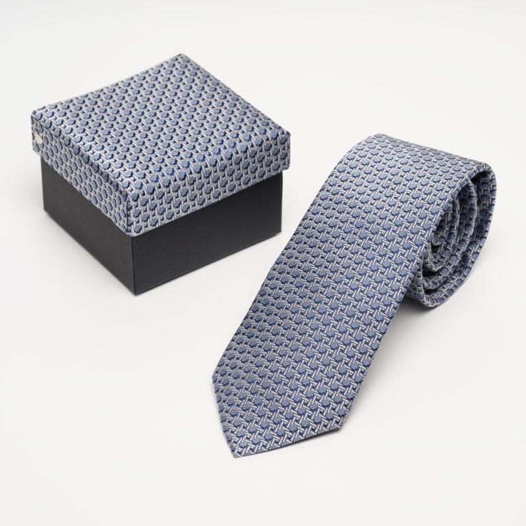 Aga Khan Museum Tie-Sky Blue/Silver Gates