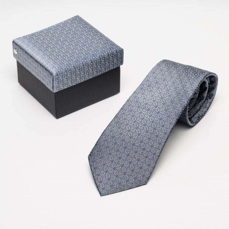 Aga Khan Museum Tie-Grey Twilight-Geometric