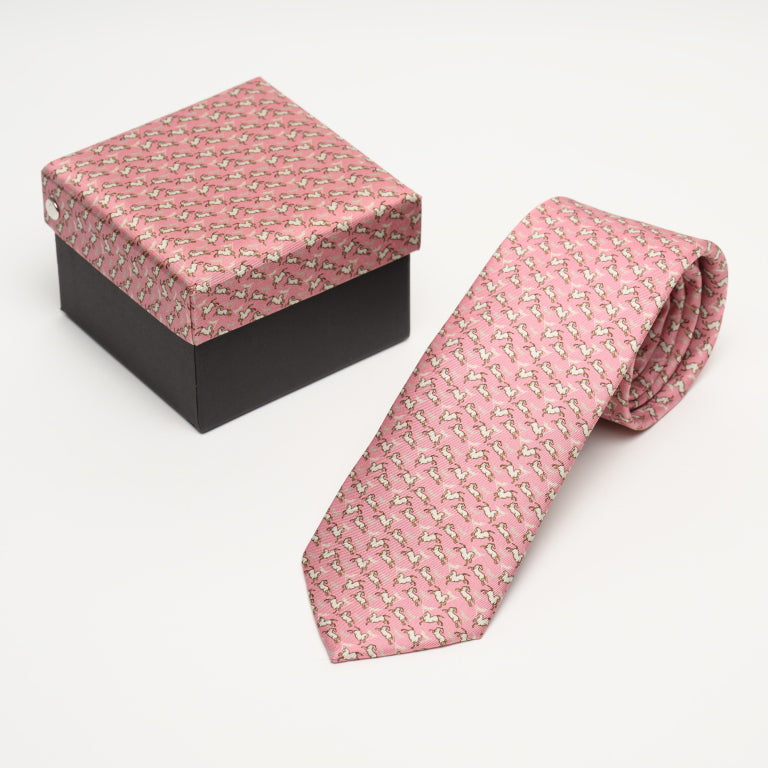 Aga Khan Musuem Tie-Pink Horses