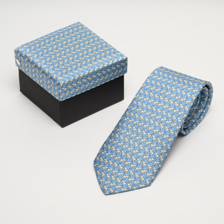 Aga Khan Musuem Tie-Blue Elephant