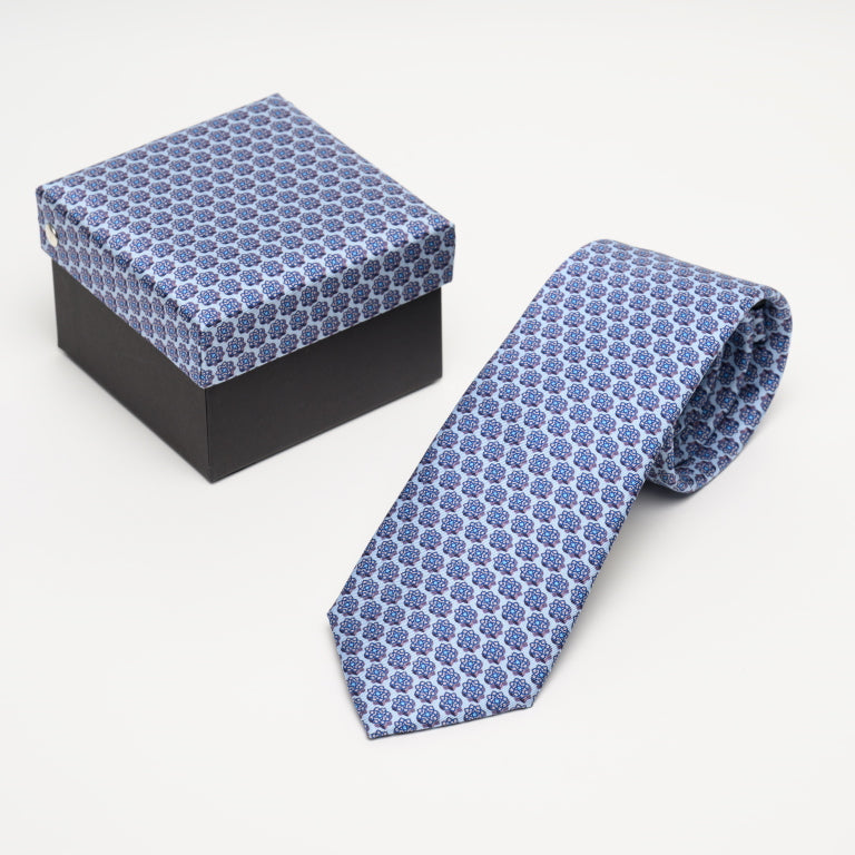 Aga Khan Musuem Tie-Sky Blue Medallion Logo