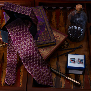 Aga Khan Museum Shahnameh Tie - Imperial Purple & Ochre