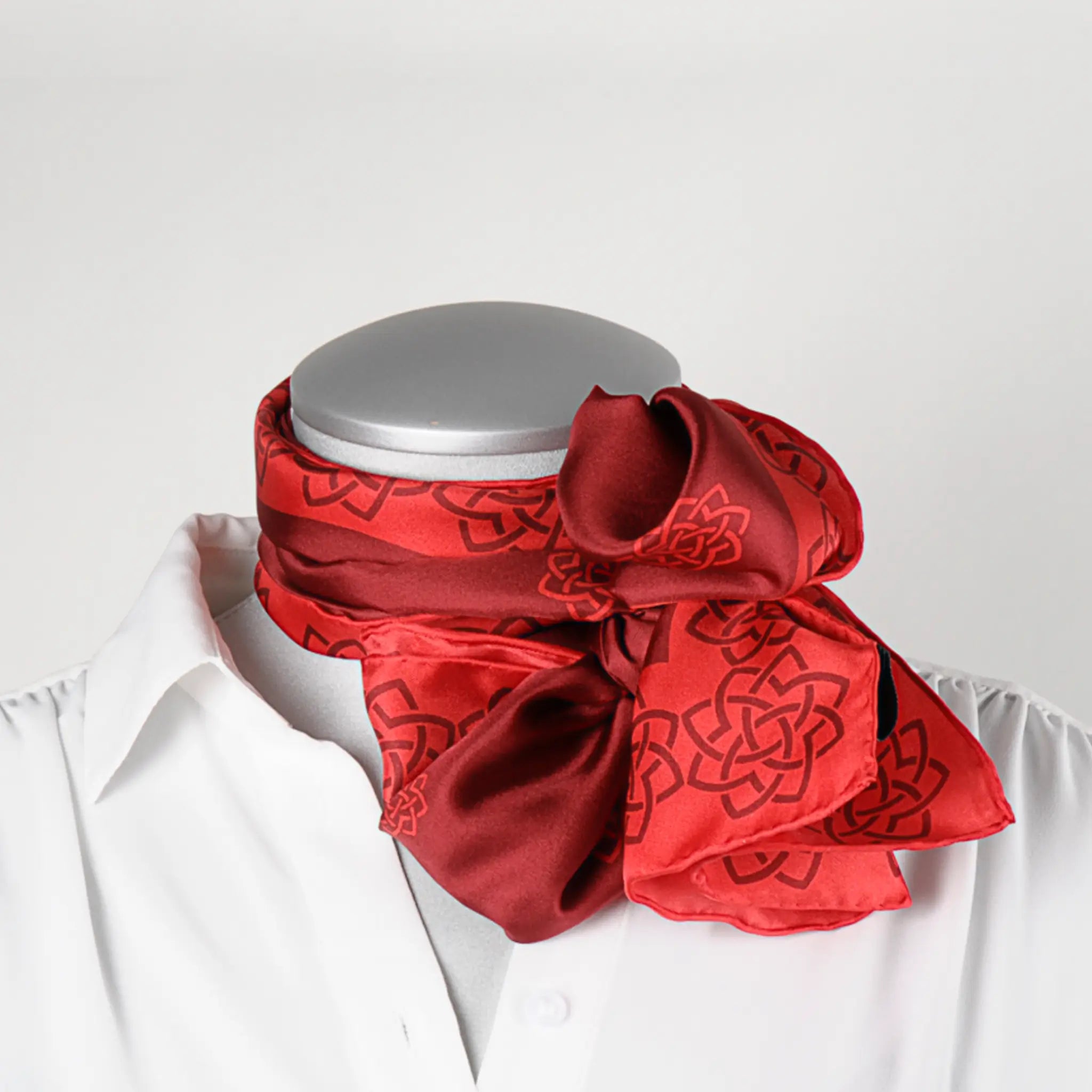 Aga Khan Museum Monogram Silk Scarf Red Aga Khan Museum Shop