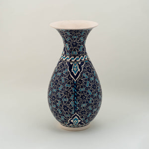 Large Vase - Blue & White Star Pattern