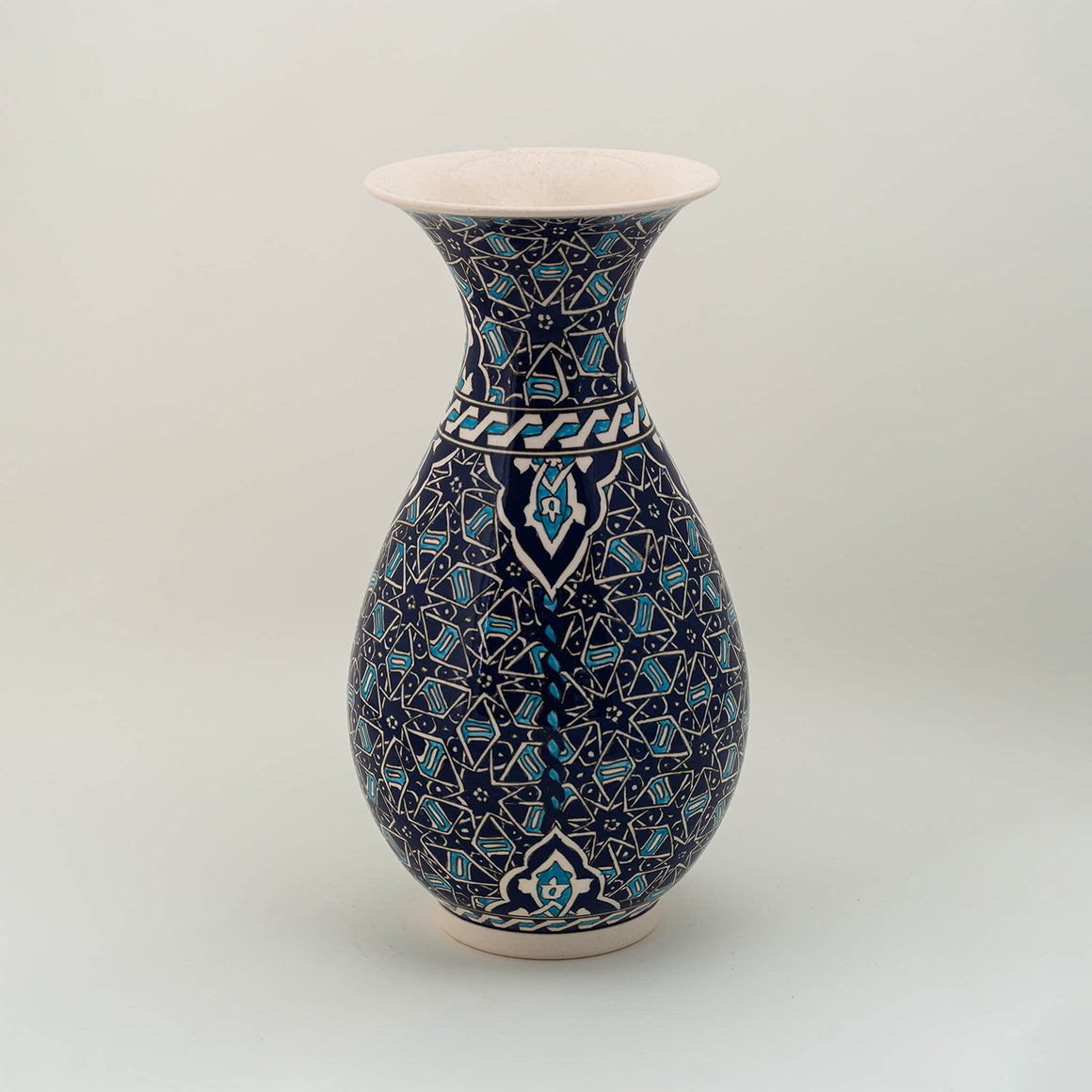 Large Vase - Blue & White Star Pattern