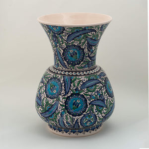 Large Vase - Green, Blue & White