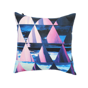 Blue/Pink Geometric Triangle Square Pillow