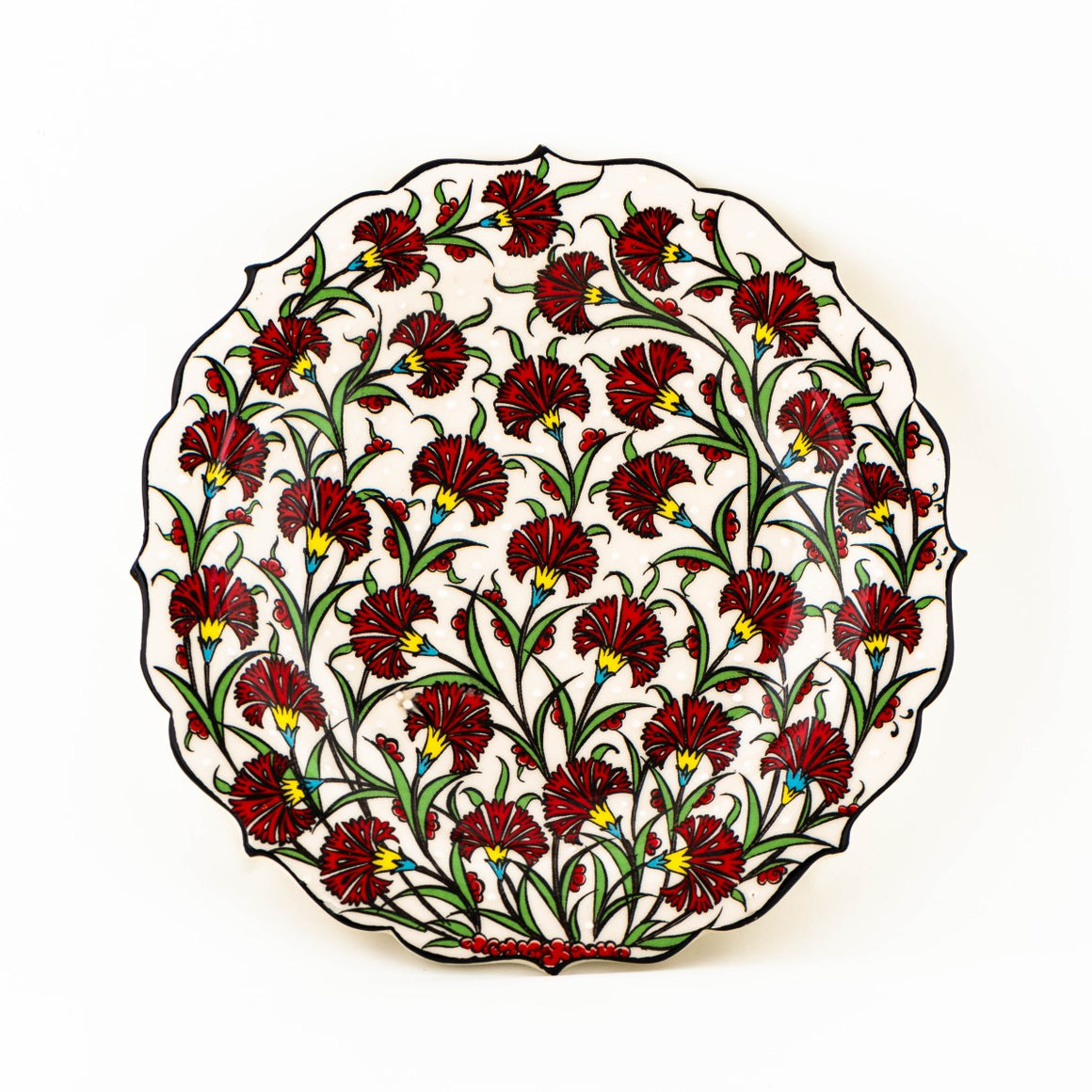 Iznik Plate - Red Floral Pattern