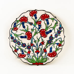 Iznik Plate - Red, Blue and Green Floral Pattern