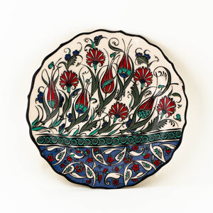 Iznik Plate - Red & Blue Floral Pattern