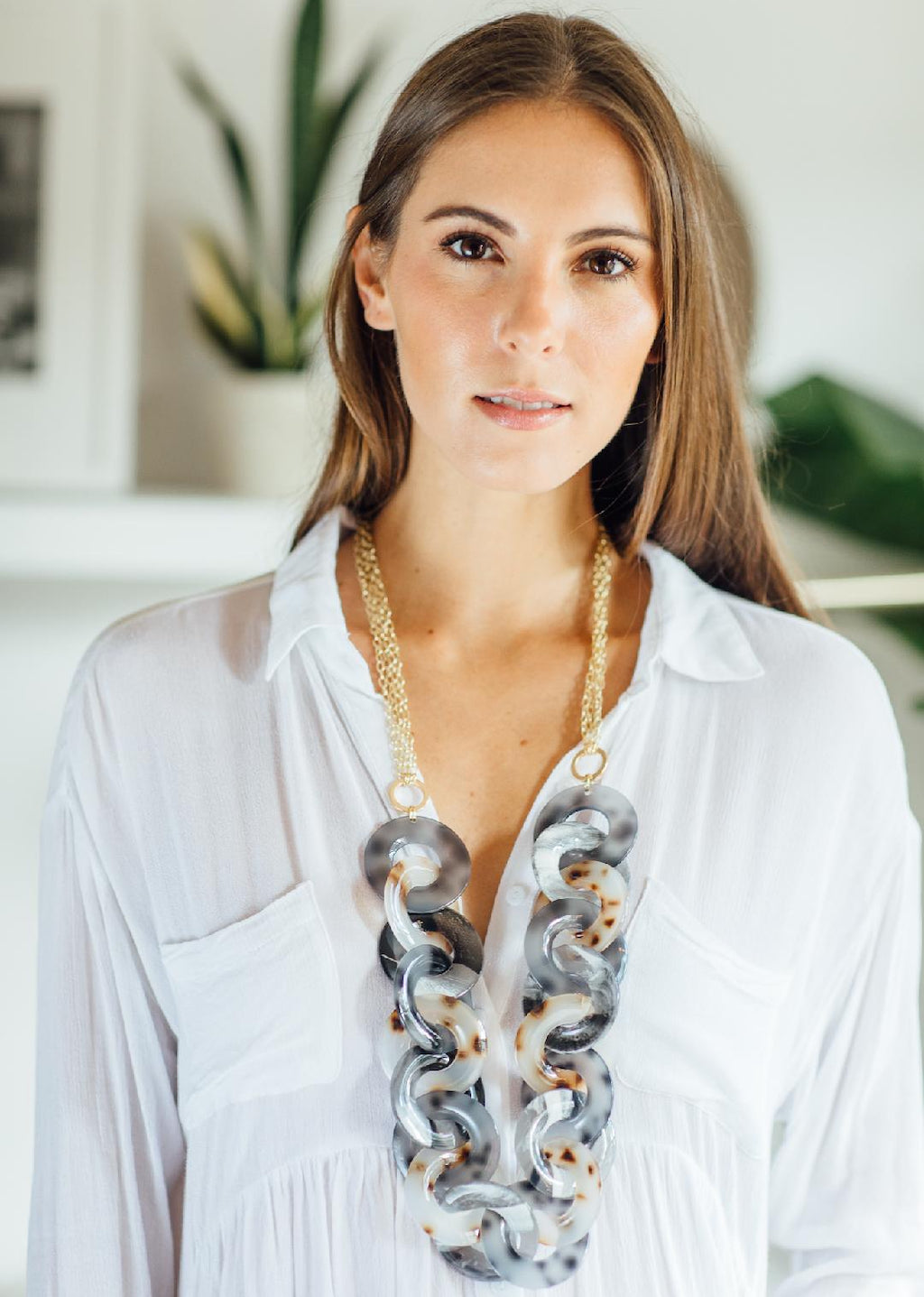 Large Resin Link Necklace