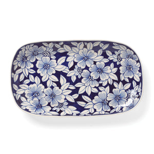 Deep Blue Floral Tray