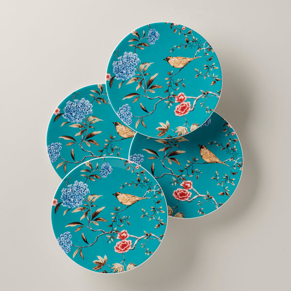 Sprig Vine Turquoise Accent Platesset of 4 Aga Khan Museum Shop
