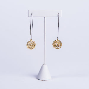 Gold Plated Earrings - Arabesque Octagons