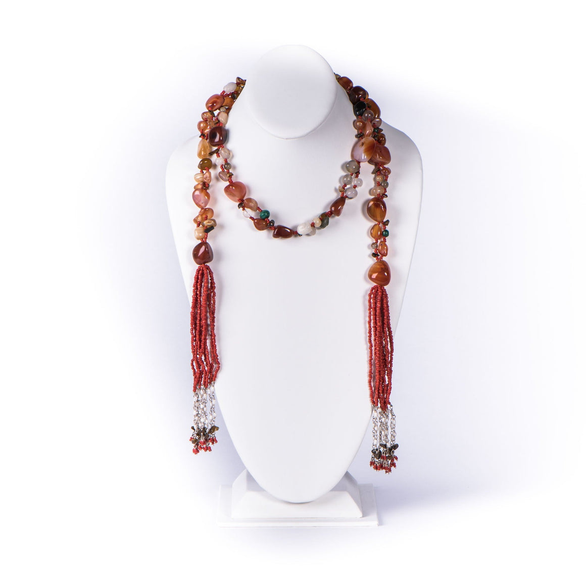 Necklace - Agate & Coral