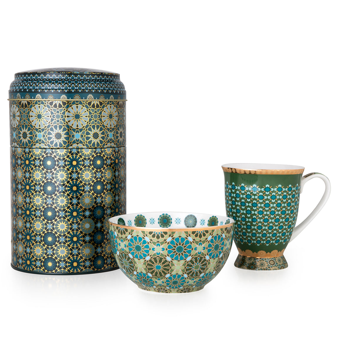 Tin Box With Mug & Bowl - Andalusia