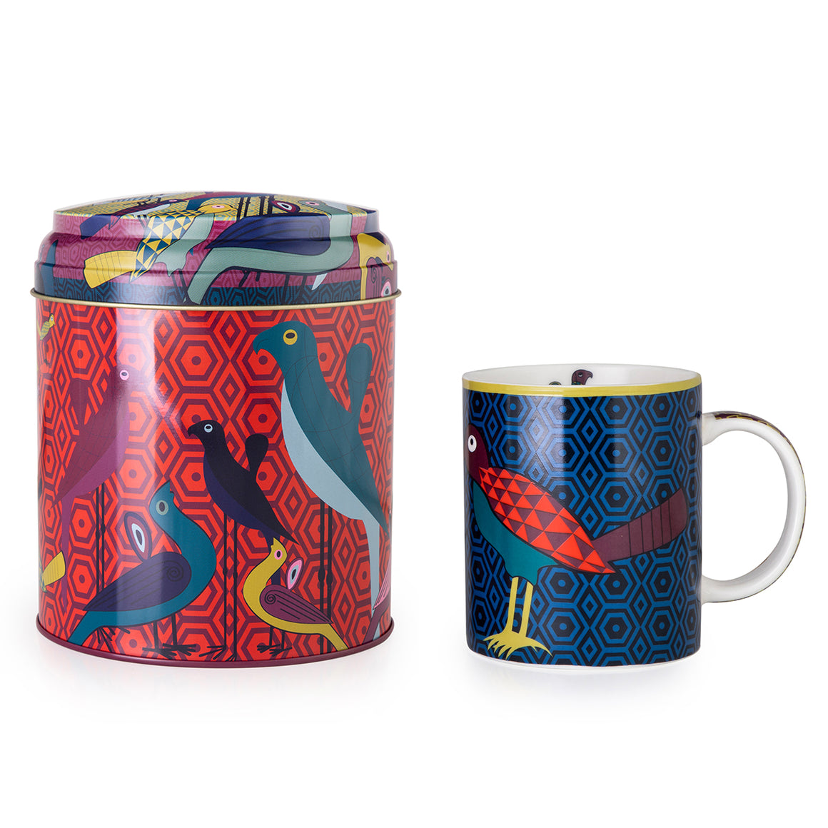 Tin Box With Mug - Birds Of Paradise
