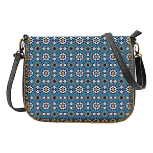 Crossbody Bag-Moroccan Pattern Bori Bag (Blue/Turquoise Geometric Patterned)