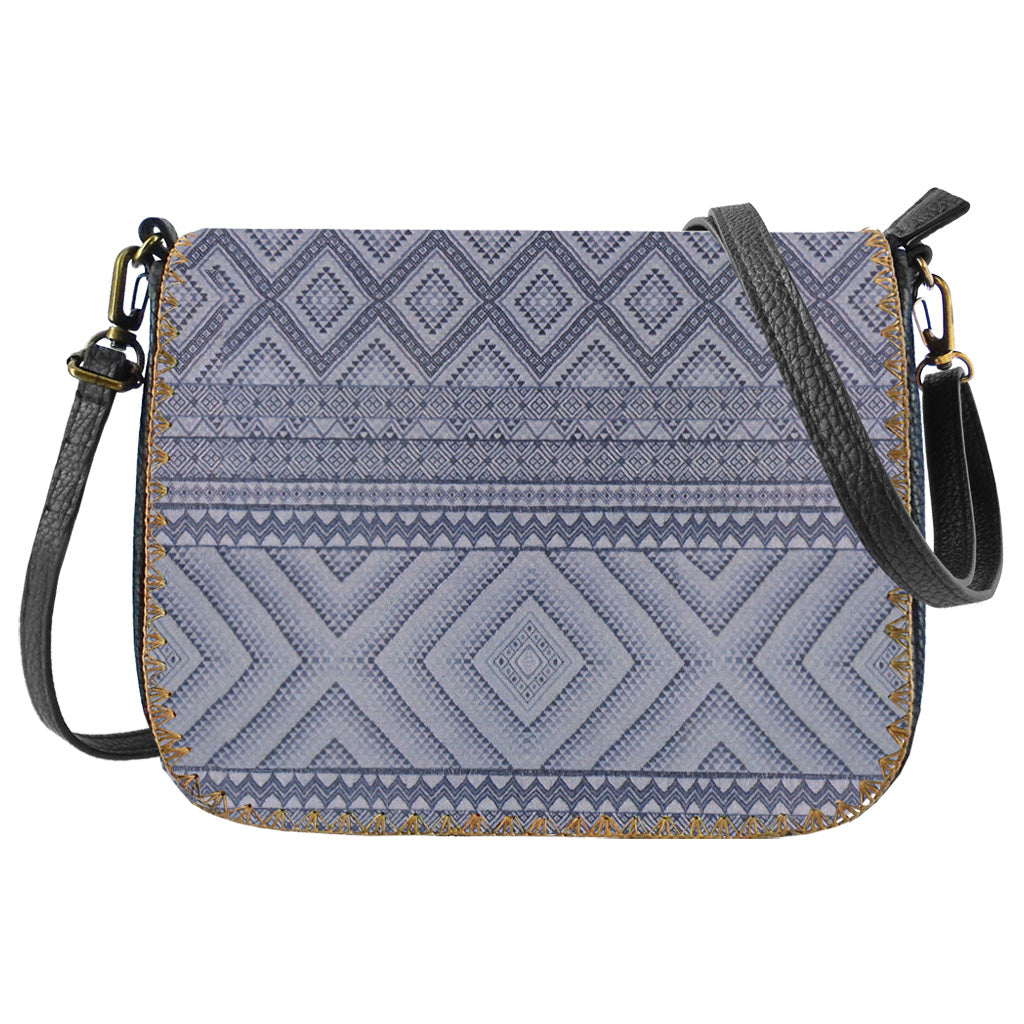 Moroccan Pattern Crossbody Bori Bag - Blue