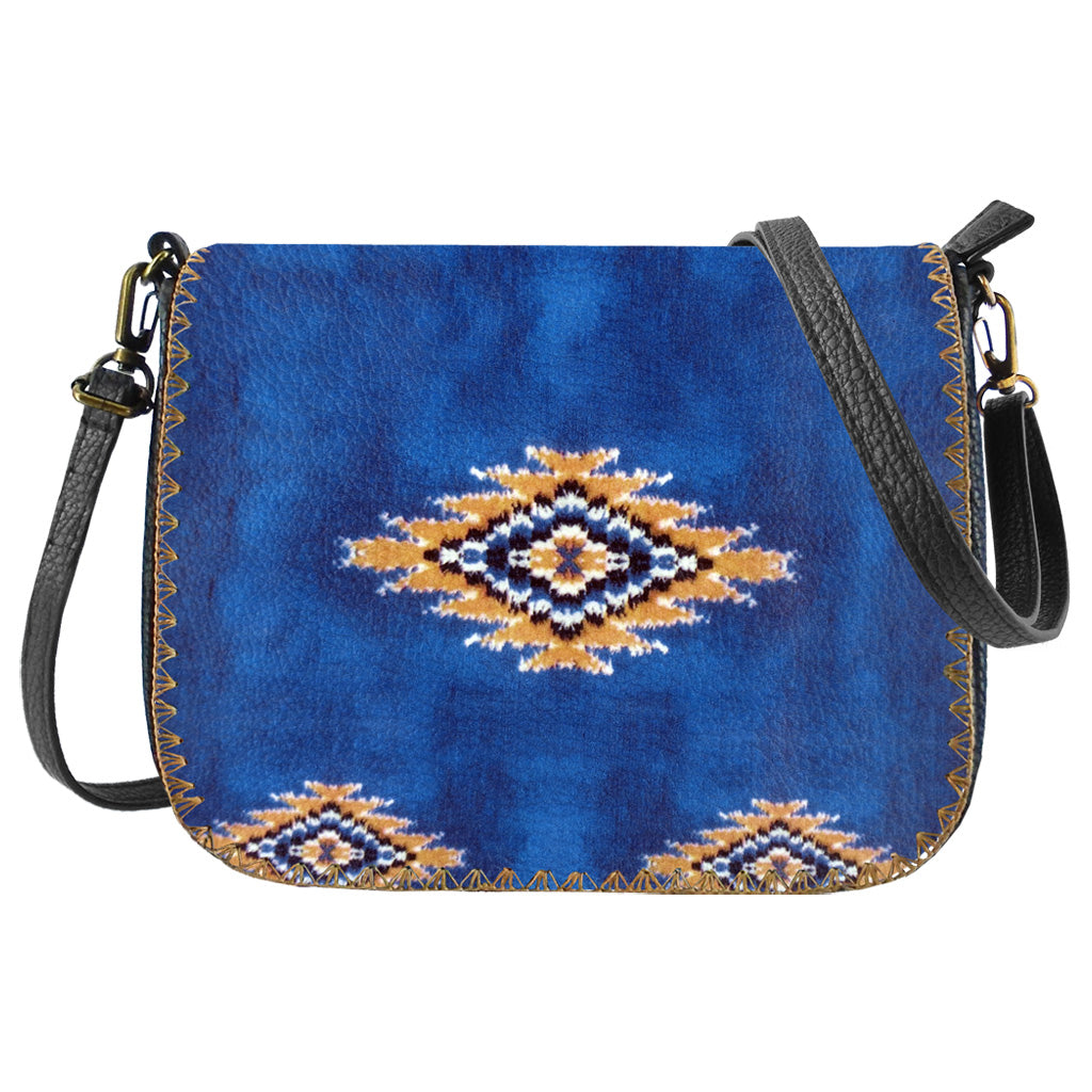 Moroccan Pattern Crossbody Bori Bag - Blue & Yellow
